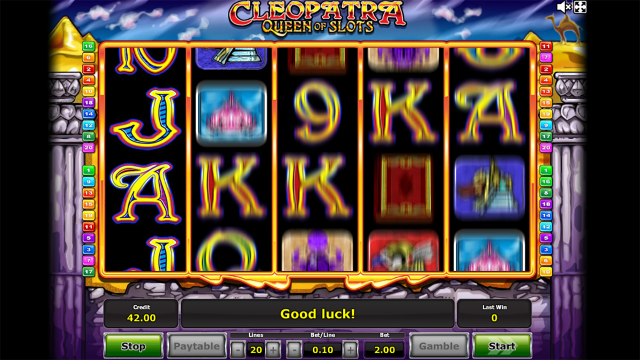 Игровой интерфейс Cleopatra Queen Of Slots 9