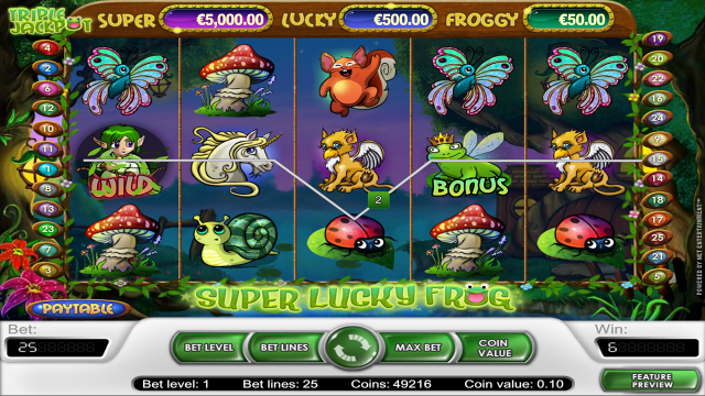 Игровой интерфейс Super Lucky Frog 2