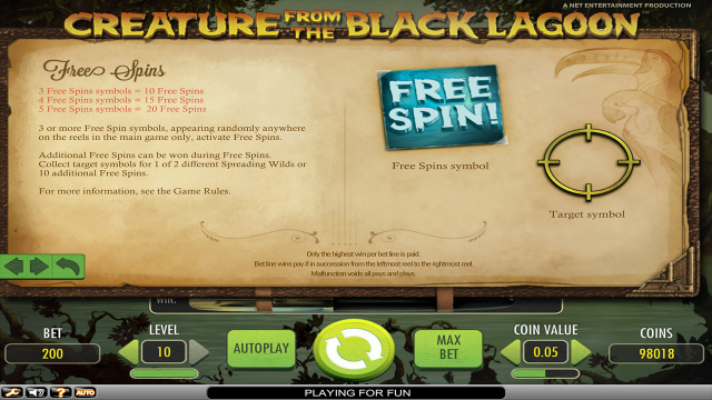 Игровой интерфейс Creature From The Black Lagoon 3