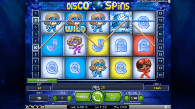 Игровой интерфейс Disco Spins 2