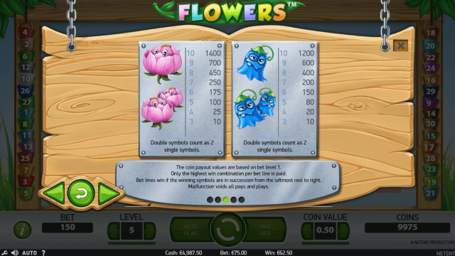 Характеристики слота Flowers 5
