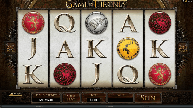 Игровой интерфейс Game Of Thrones 1