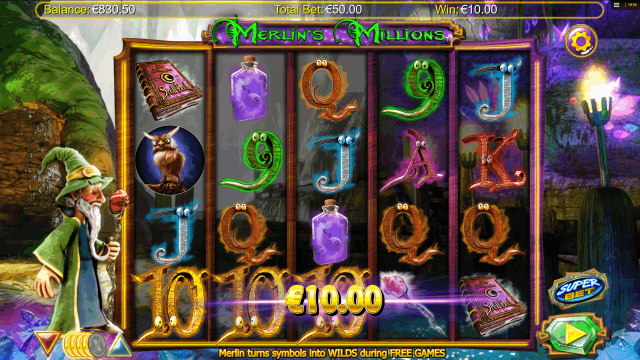 Игровой интерфейс Merlin's Millions 6