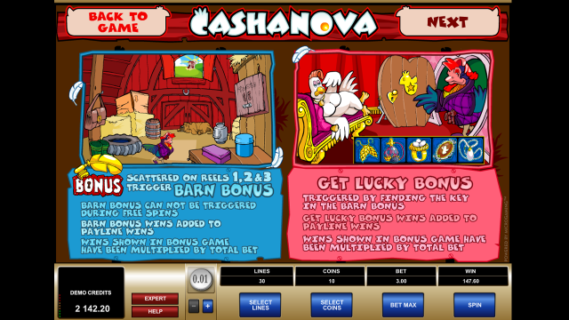 Игровой интерфейс Cashanova 4