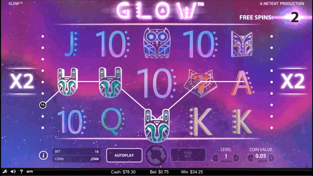 Бонусная игра Glow 9