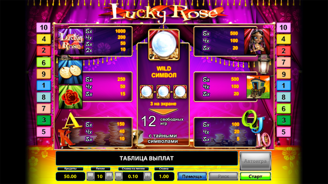 Игровой интерфейс Lucky Rose 4
