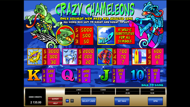 Игровой интерфейс Crazy Chameleons 4
